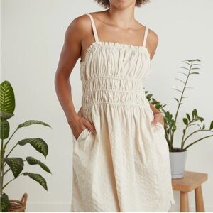 Organic Cotton Cream Sleeveless Dress